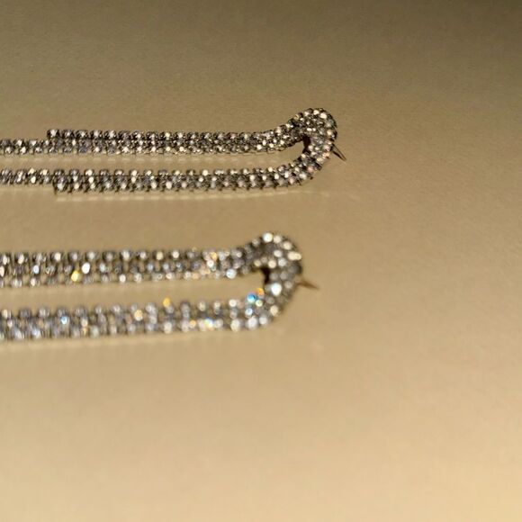 Rhinestone drop earrings N925 - Picture 3 of 5